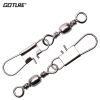 Goture Fishing Barrel Swivel 100pcs Interlock Snap Connector Solid Ring Swivels